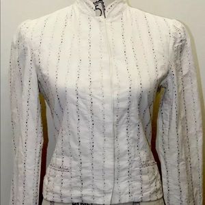Club Monaco Cotton Linen Blouse Top Ivory Sz 2